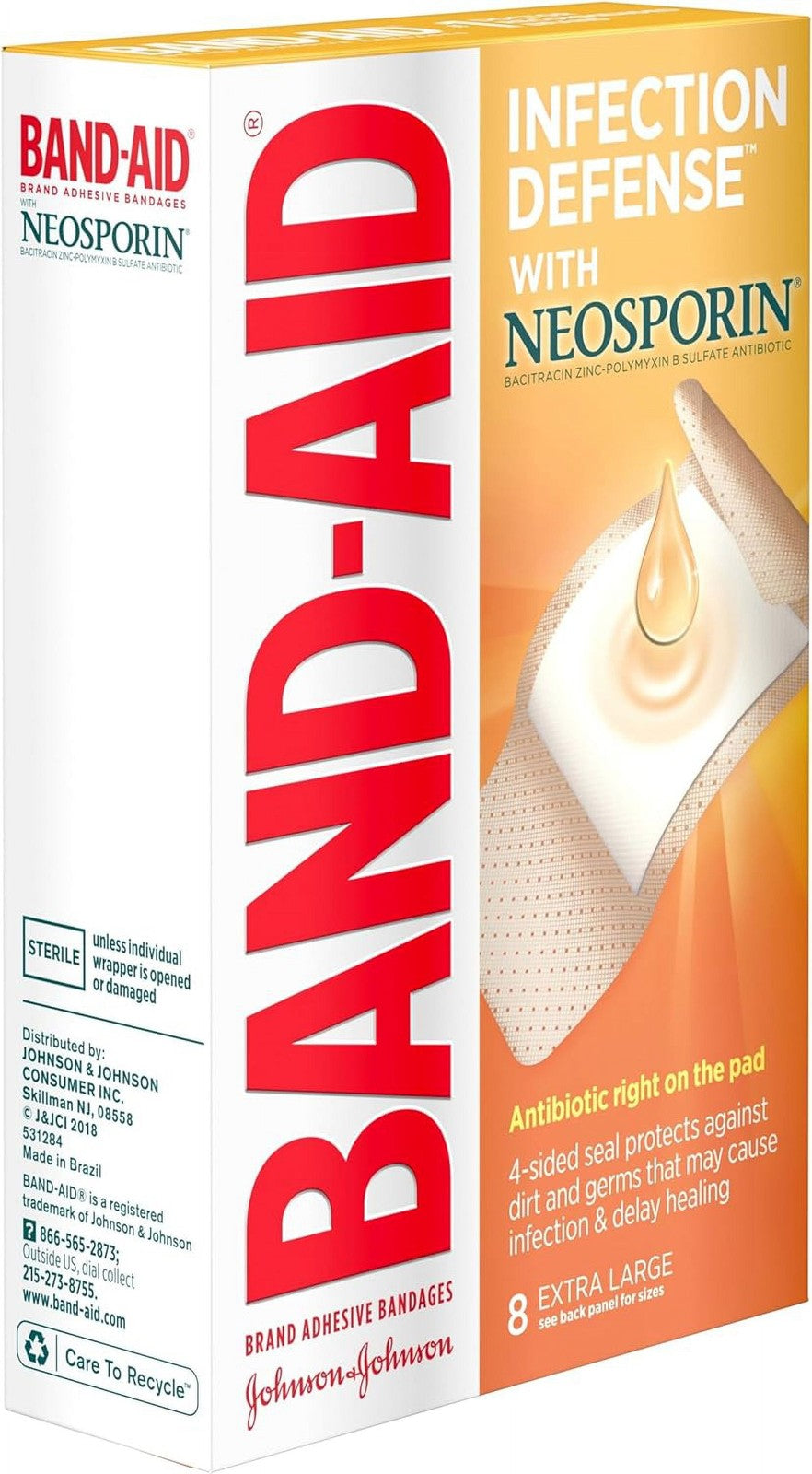 Brand Adhesive Bandages Infection Defense with Neosporin Antibiotic Ointment For