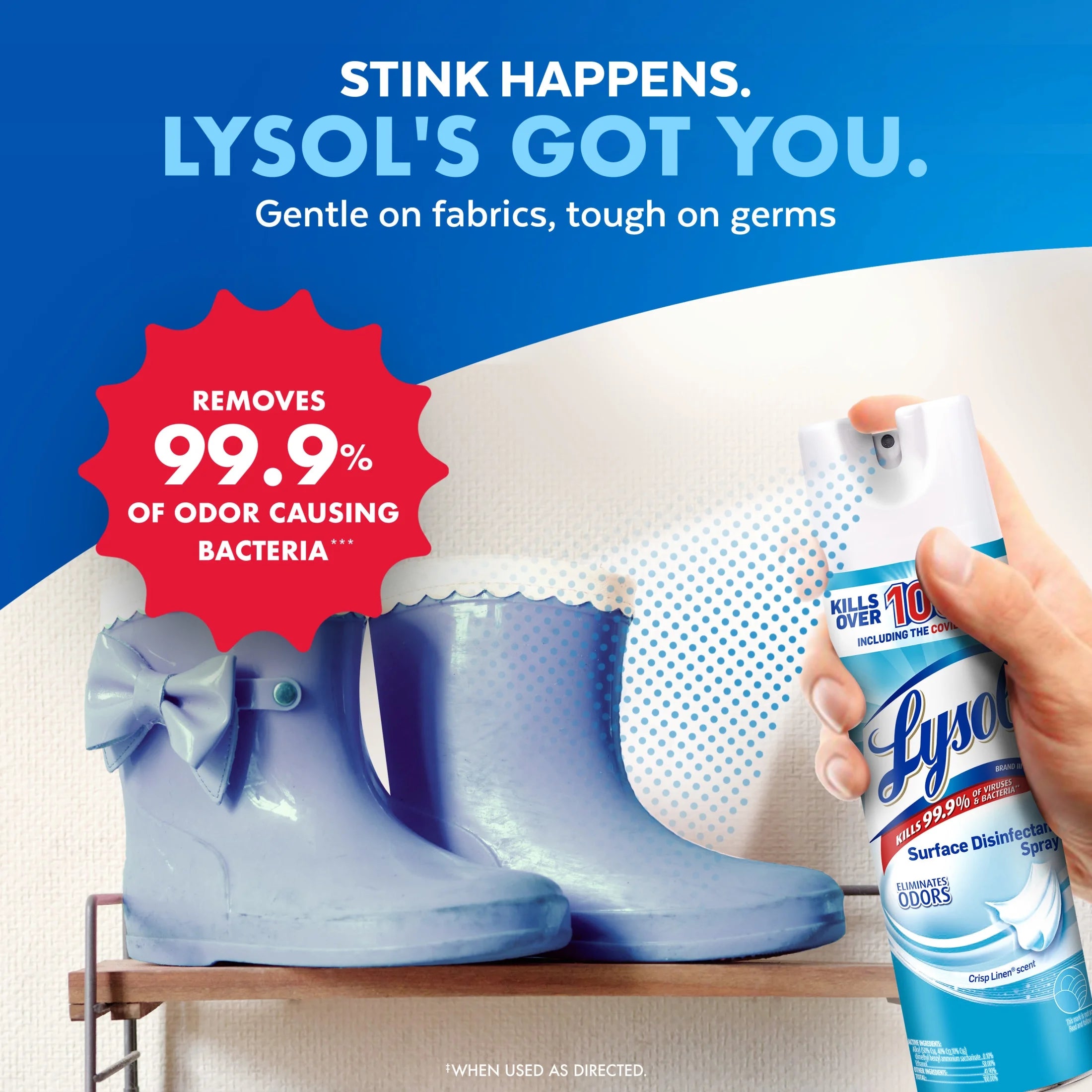 Lysol Disinfectant Spray, Sanitizing and Antibacterial Spray, Crisp Linen Scent, 19 Fl Oz, 2 Pack