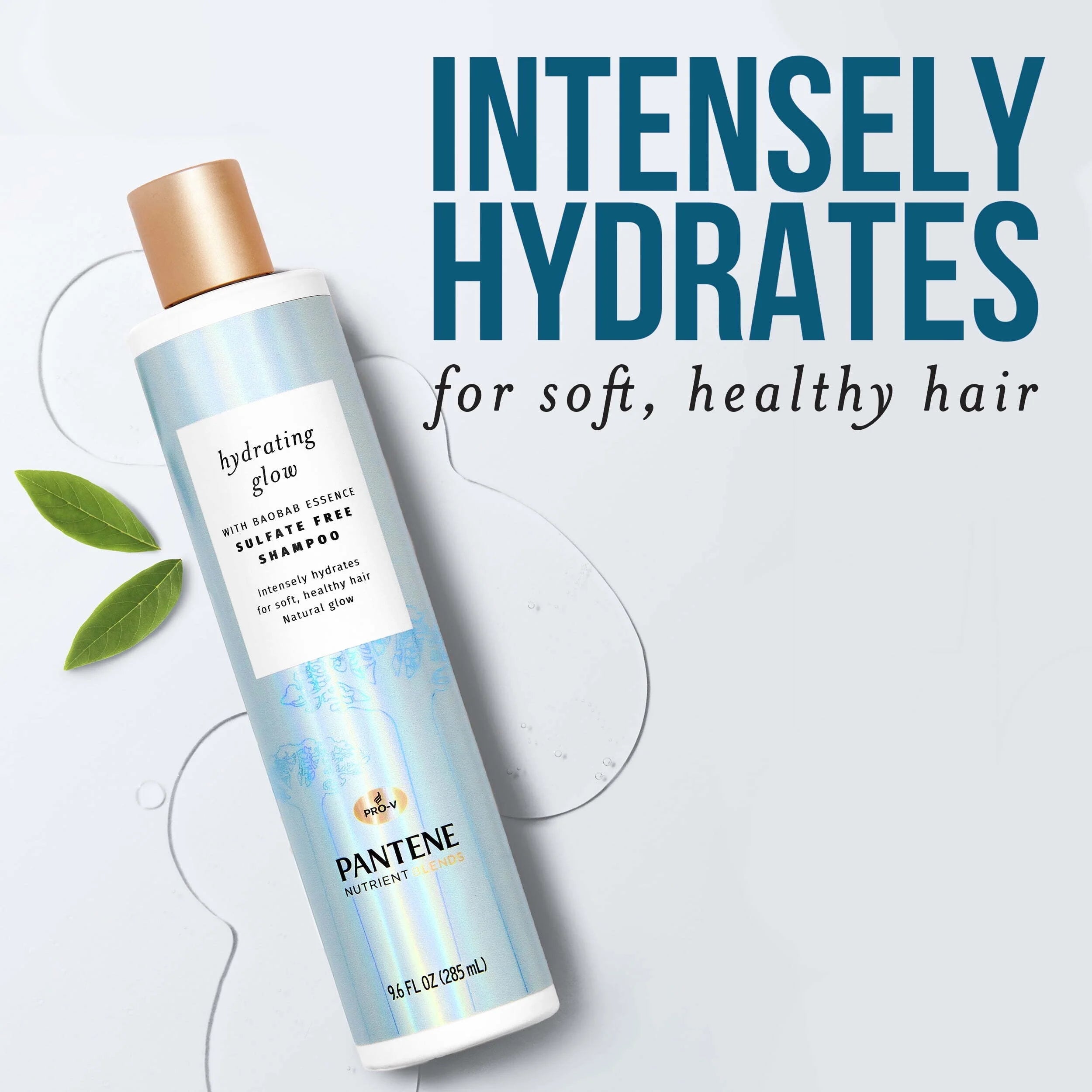 Pantene Hydrating Glow, Sulfate-Free Shampoo and Conditioner Pack, with Baobab Essence