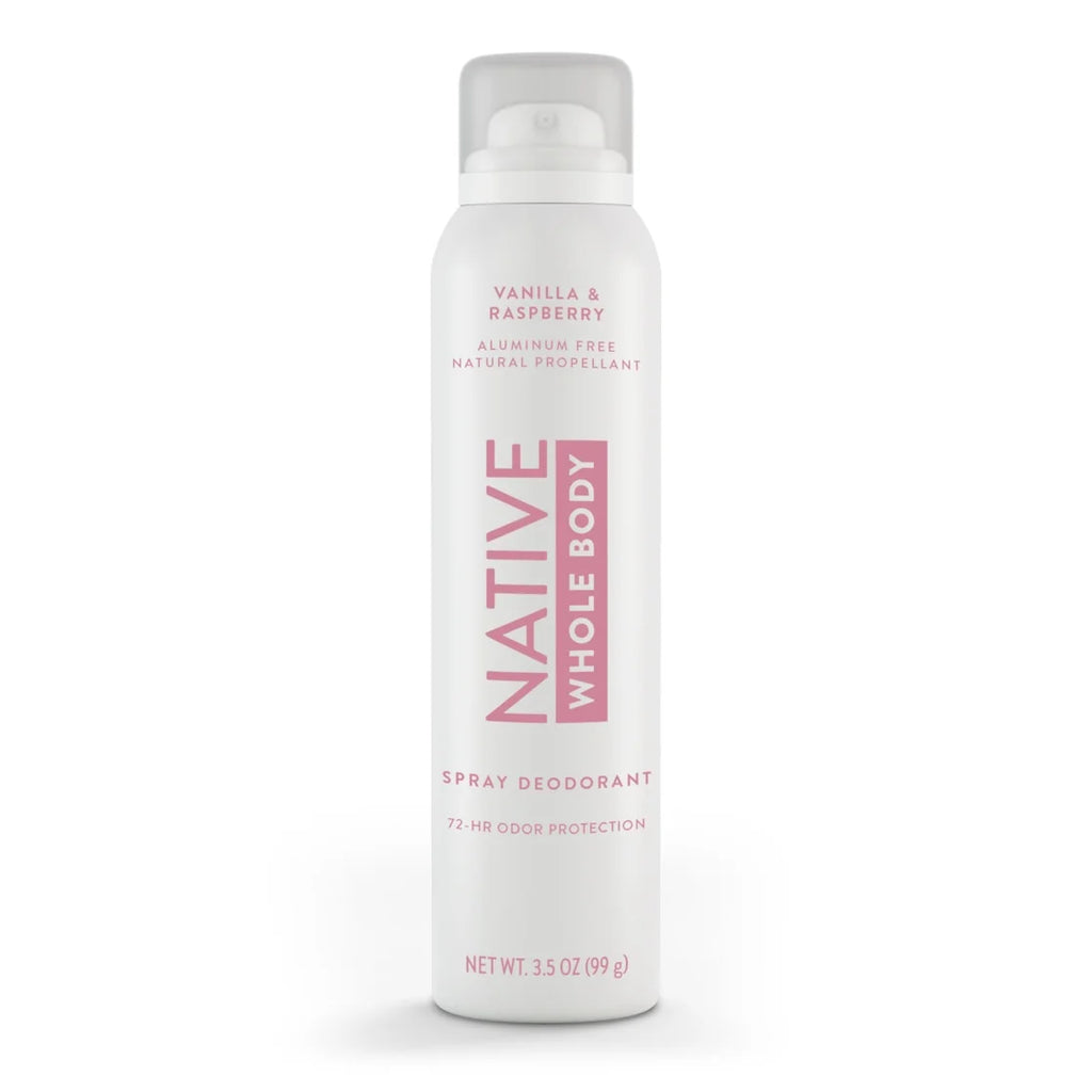 Native Vanilla & Raspberry Whole Body Deodorant Spray 3.5Oz