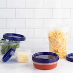 Clear Deli Containers with Lid Reusable Small Plastic Container Set, 4-Pack 8 Oz