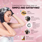3-In-1 Bubble Foam Hair Dye Shampoo, Dark Brown, 10 Sachets X 24Ml, Ammonia-Free, Long-Lasting Color for Men & Women