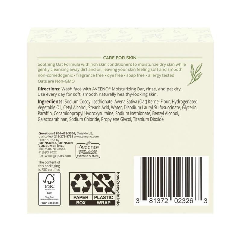 Daily Moisturizing Facial Cleanser Bar, Face Wash for Dry Skin, 3.5 Oz, 3 Pack