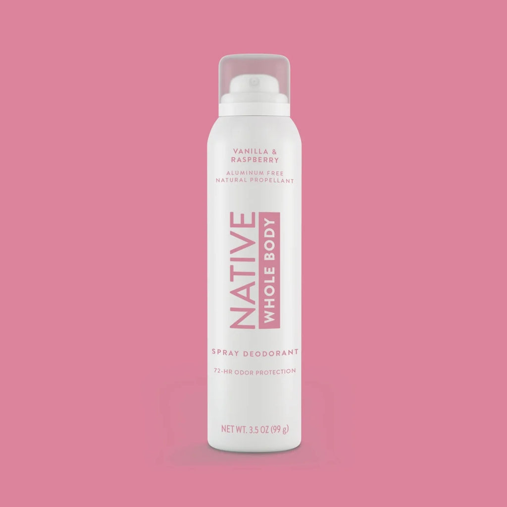 Native Vanilla & Raspberry Whole Body Deodorant Spray 3.5Oz