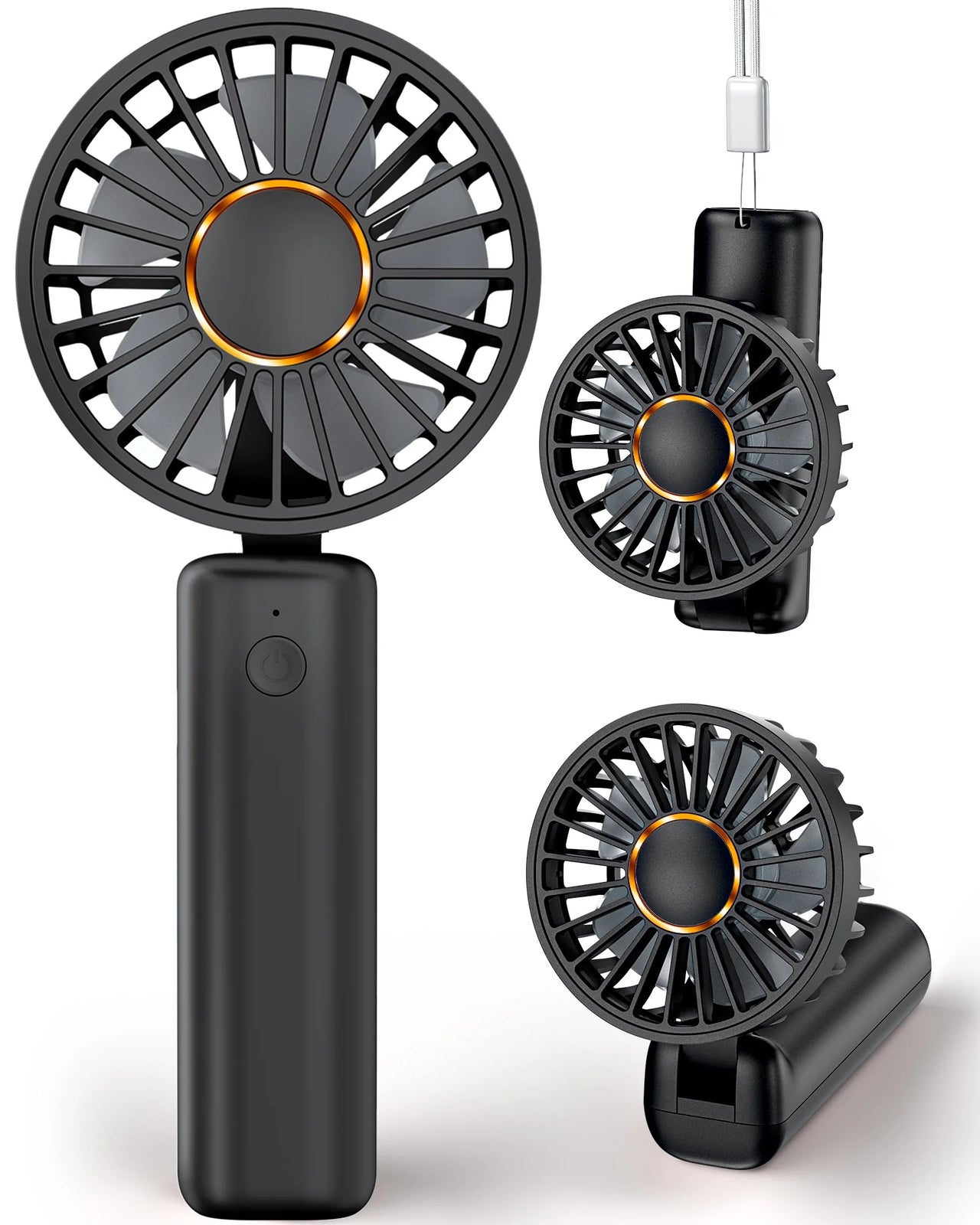 Frsara Portable Handheld Fan , Mini Desk Fan Foldable 2000Mah, 180° Ratotion , 3
