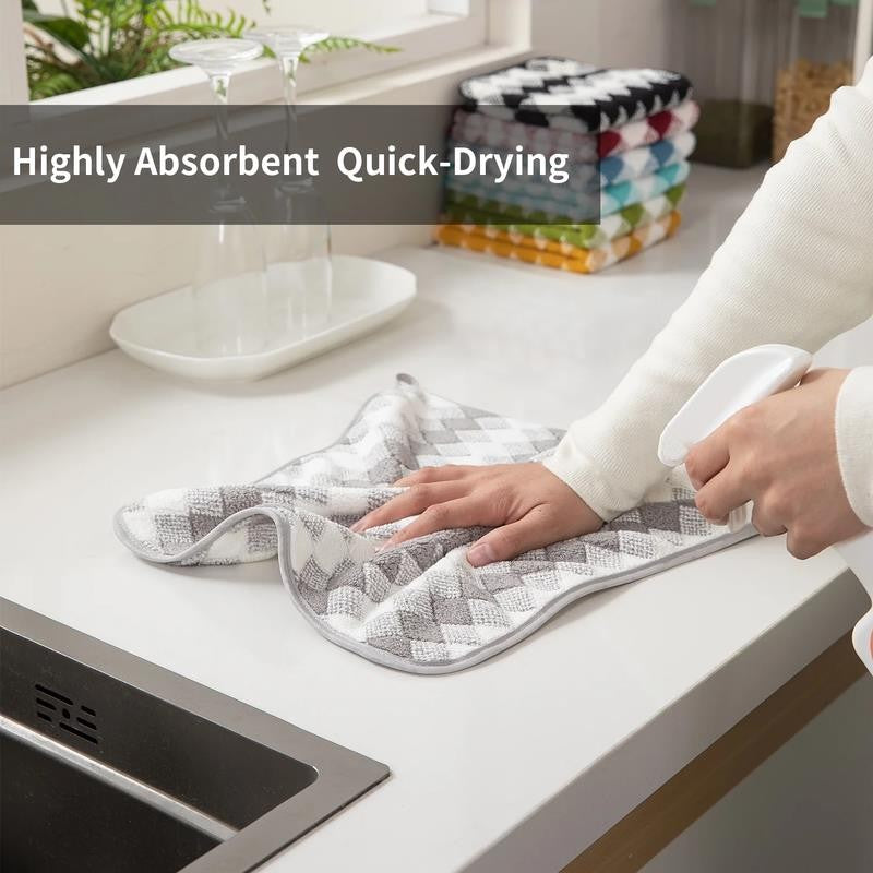 12 Pack Washcloths, 13"X13" Quick Dry Hand Face Towels Cloth Soft Microfiber Dry