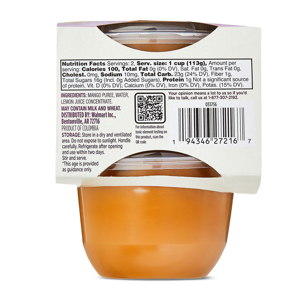 Parent'S Choice Stage 1 Baby Food, Mango Puree, 4 Oz Cups (2 Pack)