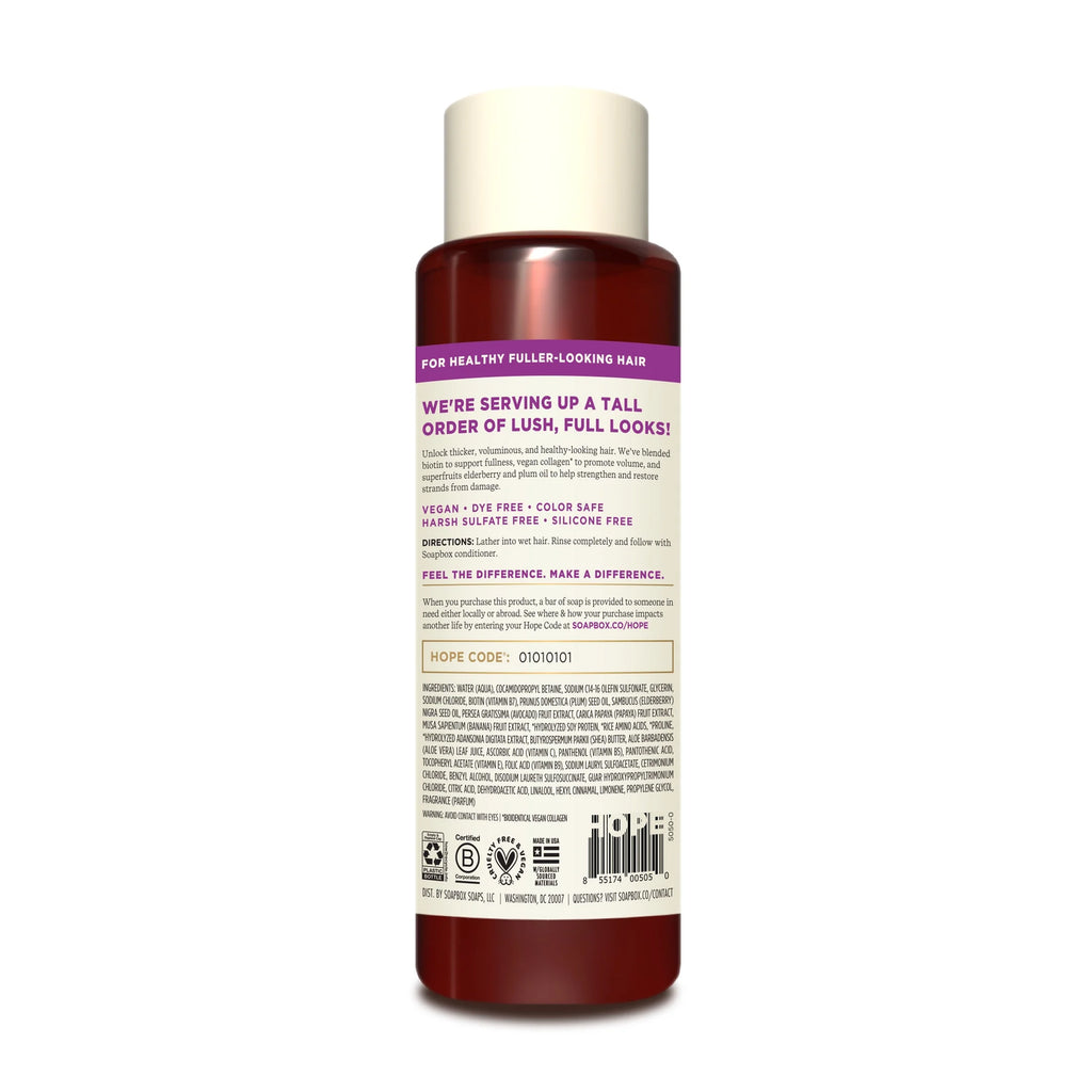 Biotin & Superfruit Volumizing Shampoo with Elderberry and Plum Oil, 16 Fl Oz