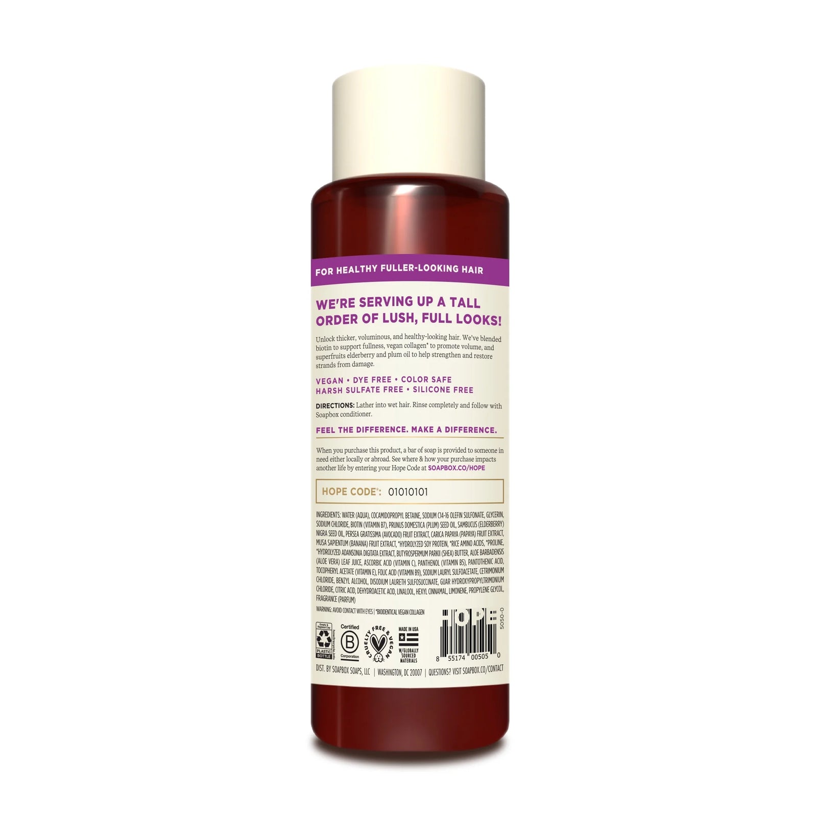 Biotin & Superfruit Volumizing Shampoo with Elderberry and Plum Oil, 16 Fl Oz