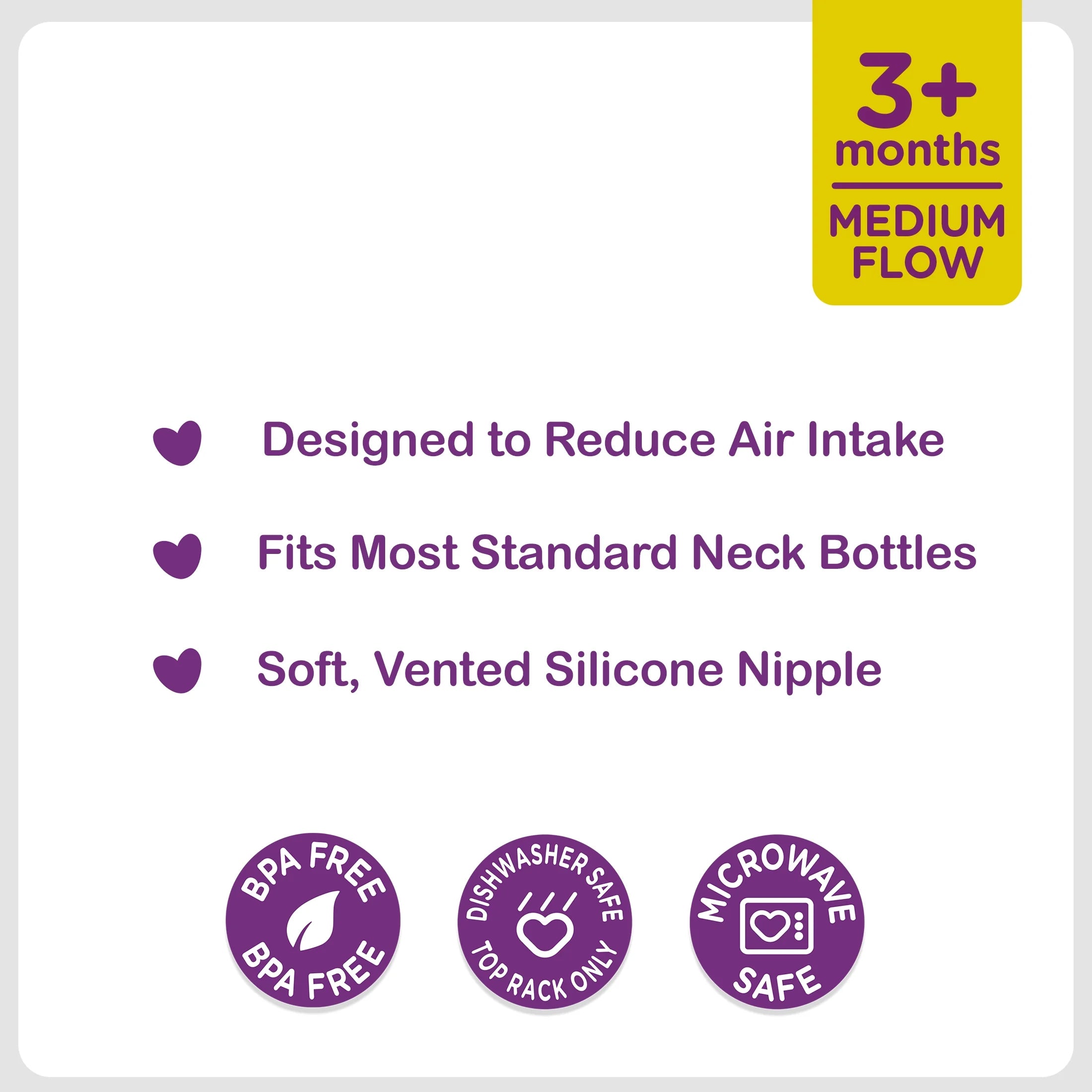 Parent'S Choice Medium Flow Bottle Nipples, 3 Ct