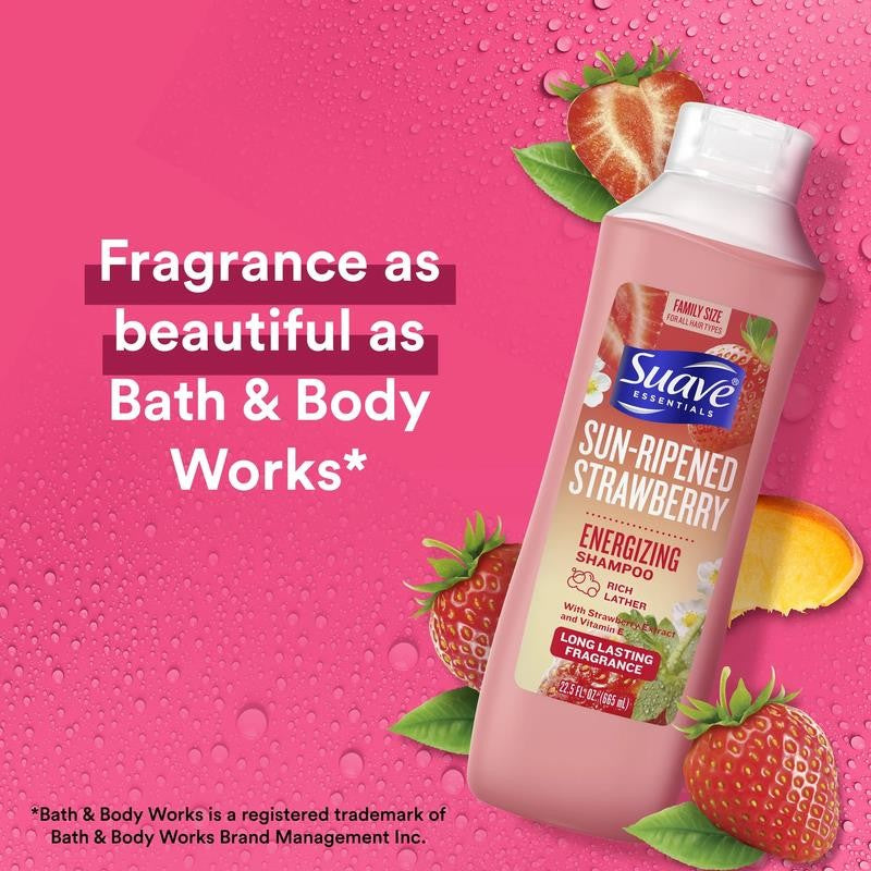 Essentials Energizing Shampoo, Sun-Ripened Strawberry, 22.5 Fl Oz