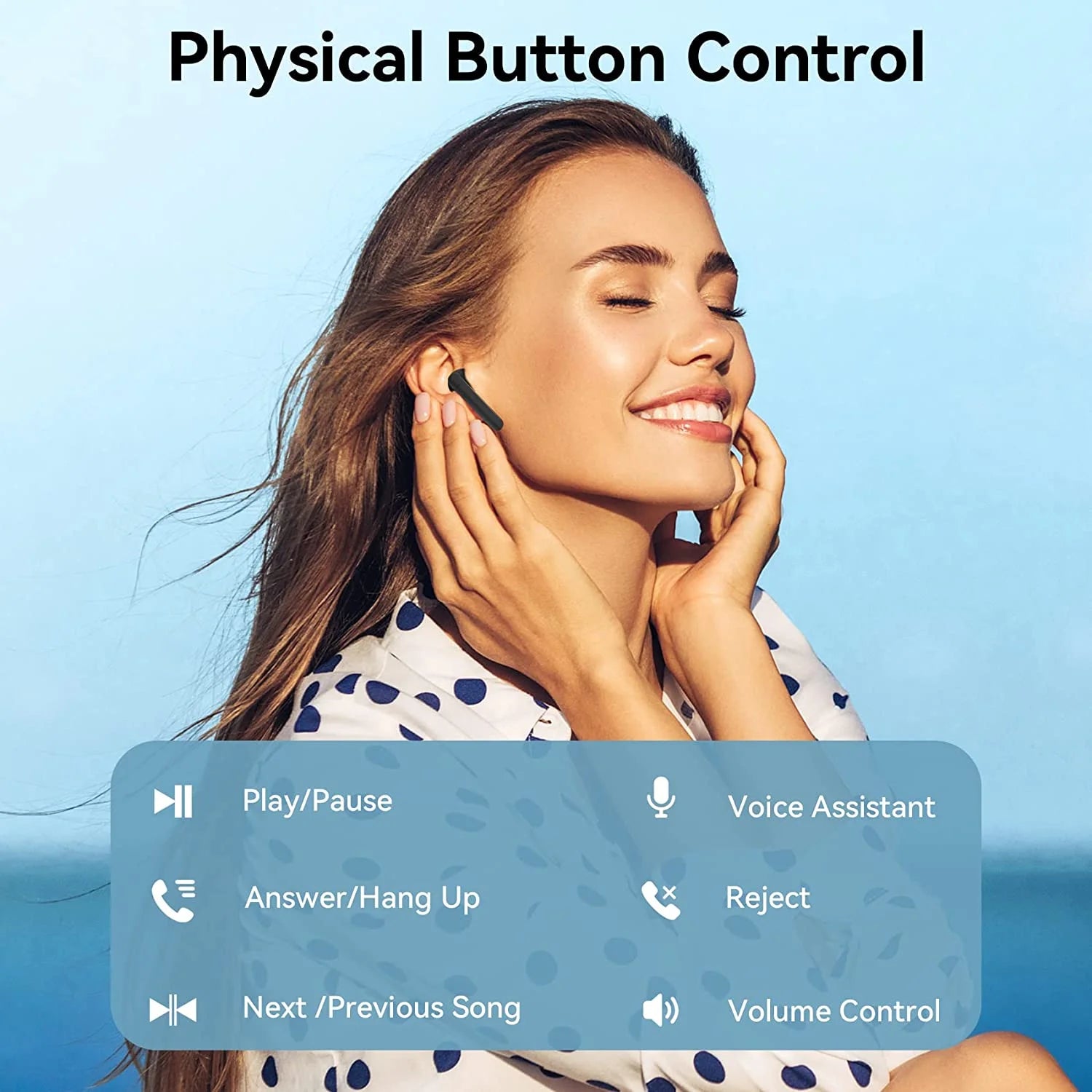 Bluetooth Headphones V5.3 Wireless Earbuds 50Hrs Battery Life with Charging Case