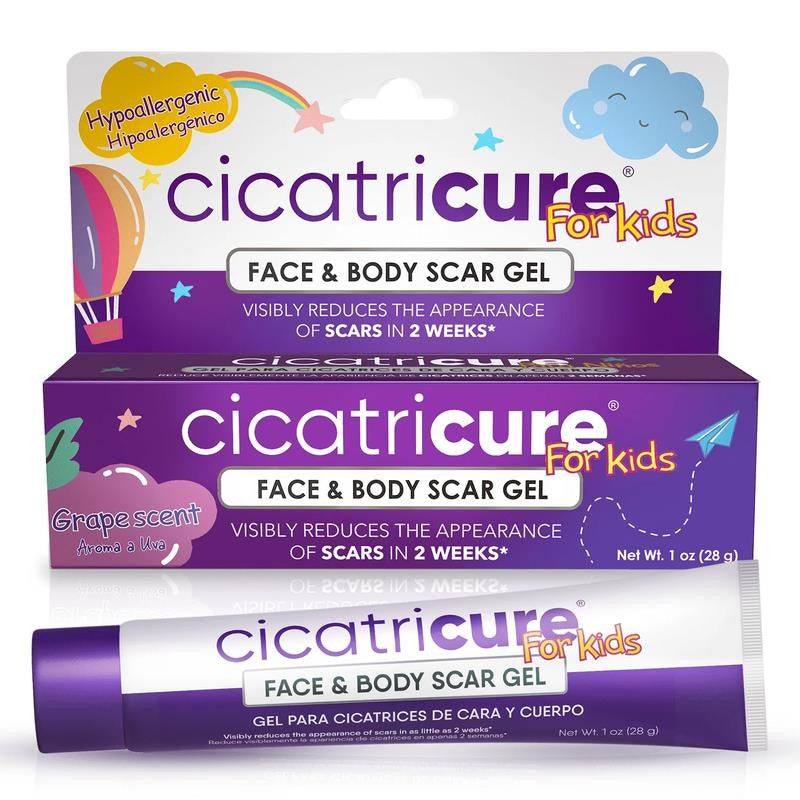 Advanced Scar Gel for Kids, Hypoallergenic Scar Treatment, Grape Scent, 1 Oz