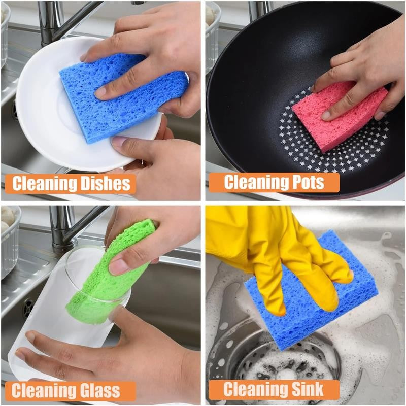 16 Pack Kitchen Sponges for Dishes Cleaning Non Scratch Compressed Sponges