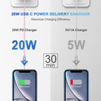 Iphone 14 11 12 13 Fast Charger-20W PD USB C Wall Charger with 6FT Fast Charging Cable Compatible for Iphone 14/13/12/11/Pro/Pro Max/Mini/Xs Max/Xr/X-Pink