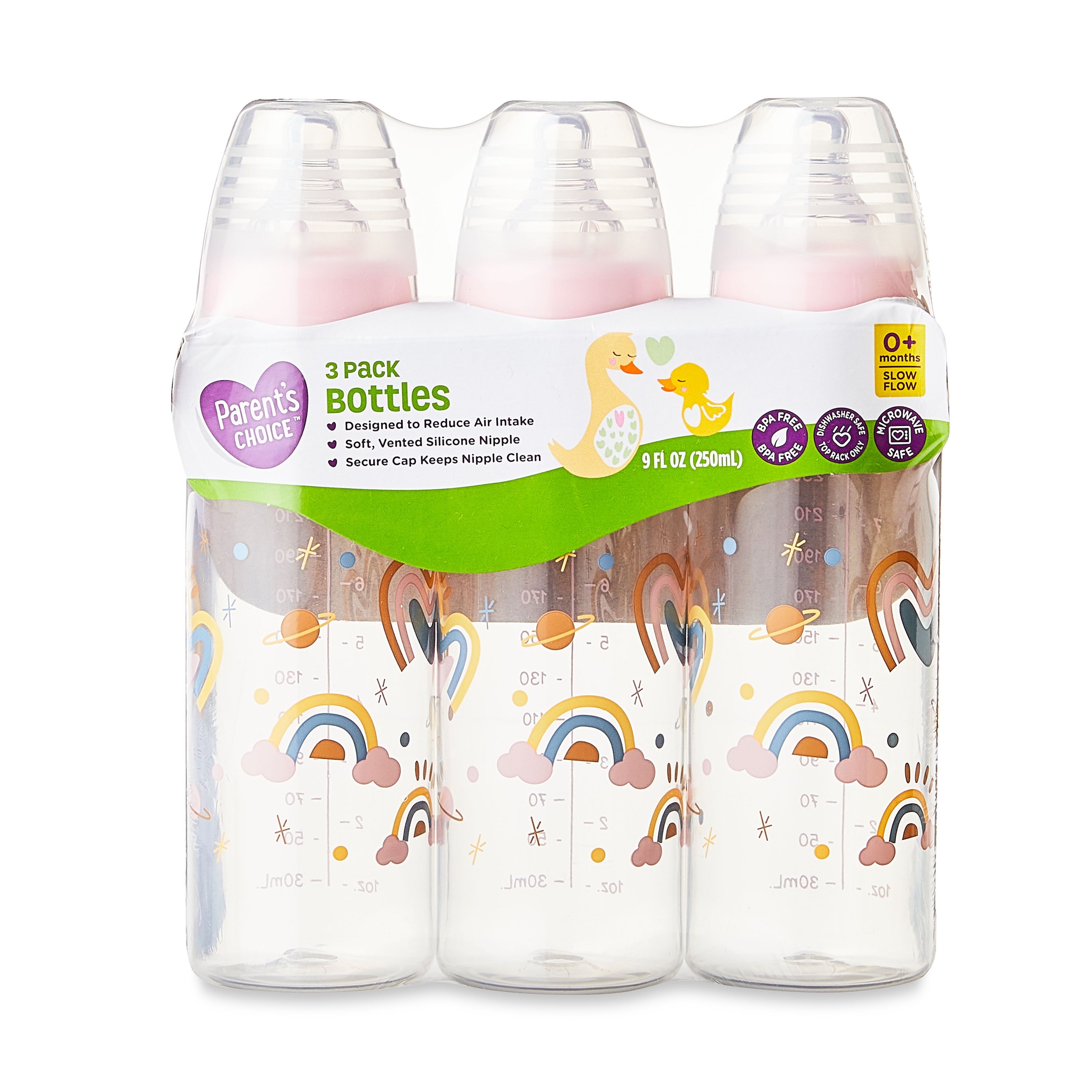 Parent'S Choice Standard Neck Bottle, 9 Fl Oz, Newborn 0+ Months, 3 Pack
