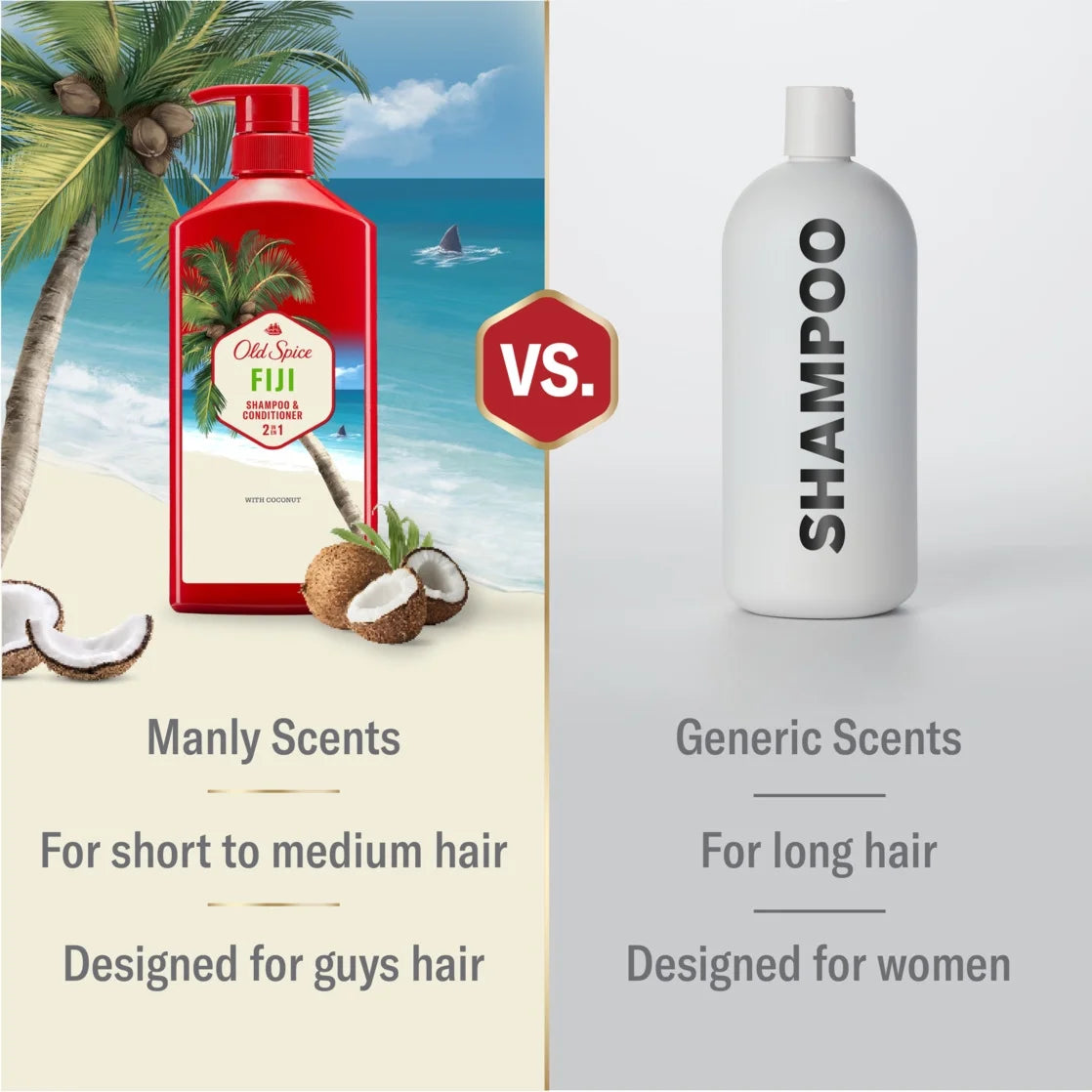 2In1 Mens Shampoo and Conditioner, All Hair Types, Fiji, 22 Fl Oz