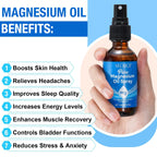 100% Pure & Natural Magnesium Oil Spray, Highly Concentrated Magnesium Oil, Enhances Sleep Quality & Promotes Muscle Relaxation, Easy to Absorb, 60Ml