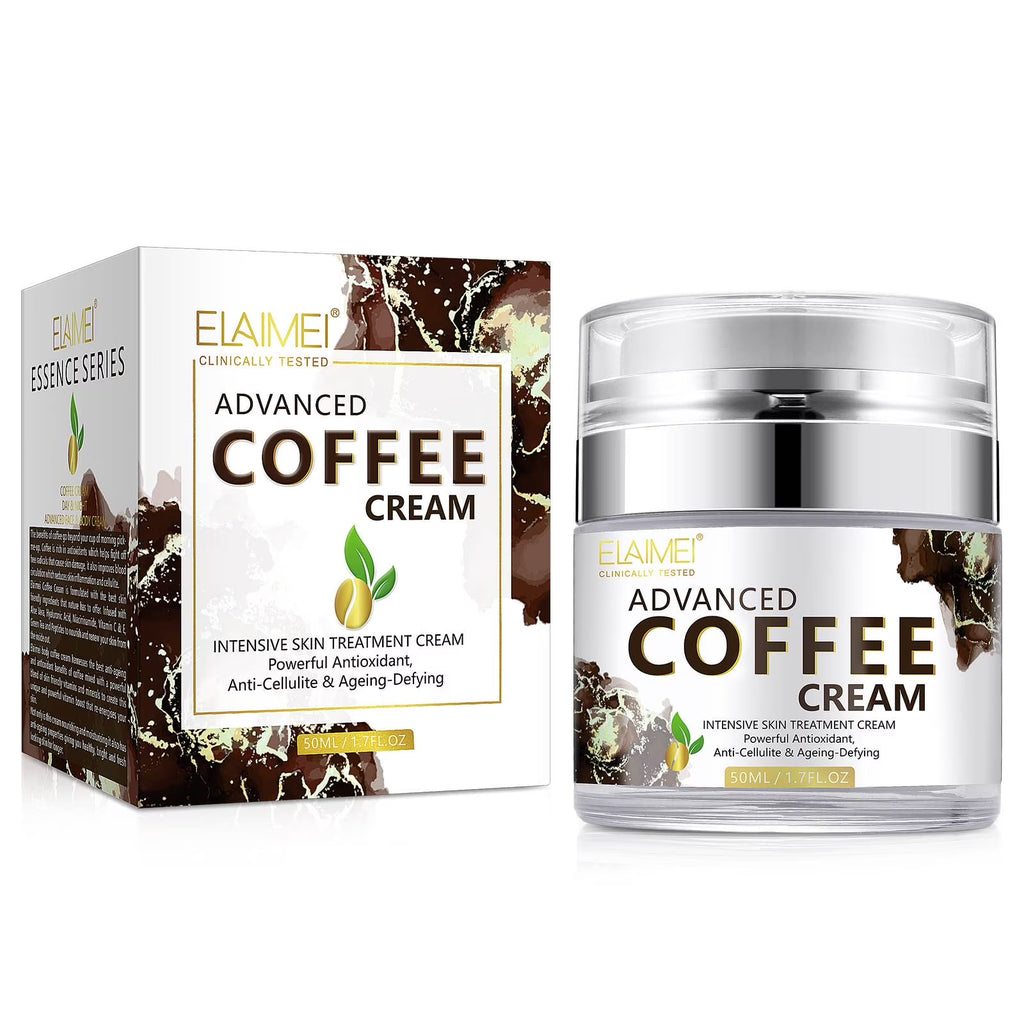 Advanced Coffee Cream for Face, anti Aging Moisturizer for Reducing Wrinkles, Firm, Tighten, Even Skin Tone, Day & Night Cream for Women and Men, 1.7 Fl.Oz