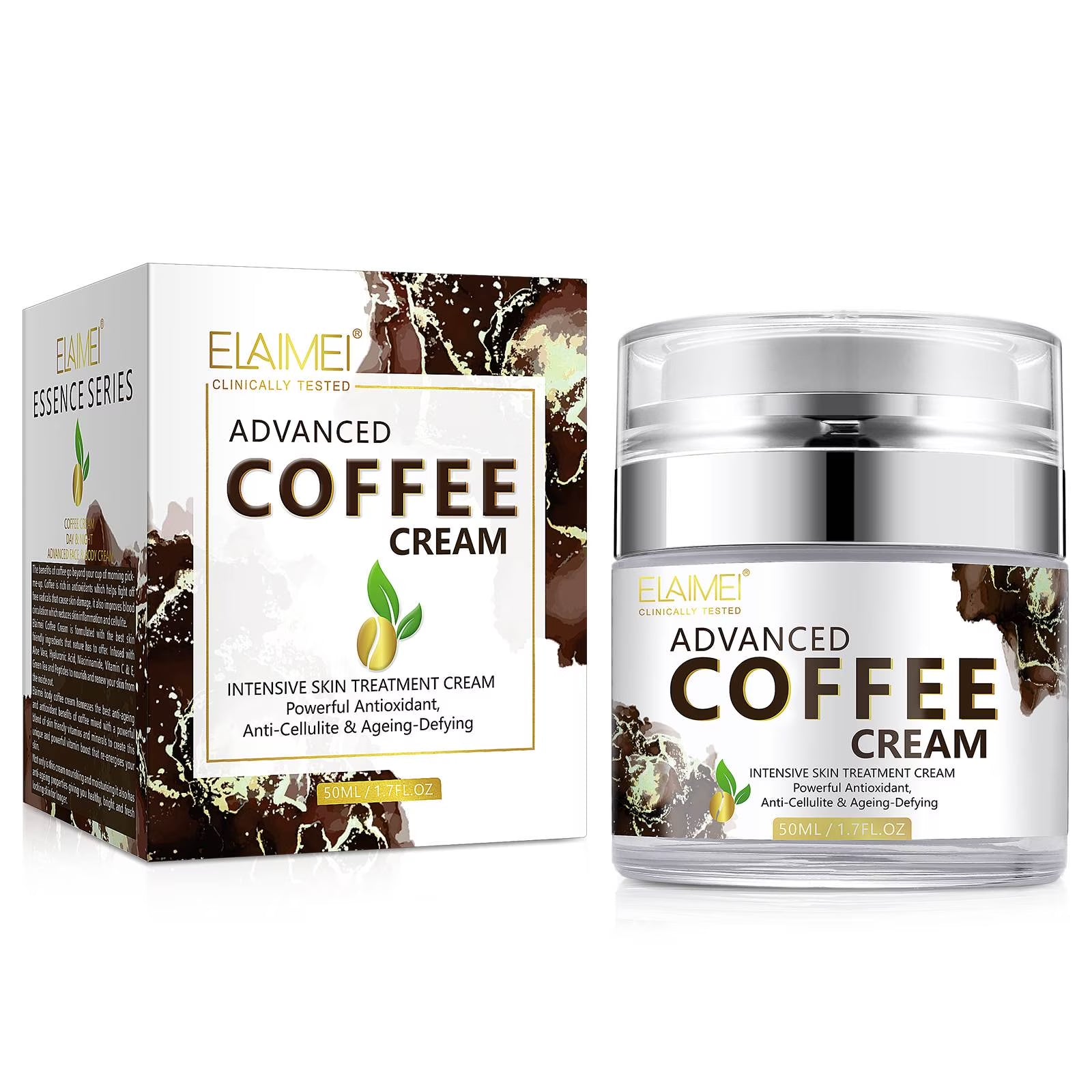 Advanced Coffee Cream for Face, anti Aging Moisturizer for Reducing Wrinkles, Firm, Tighten, Even Skin Tone, Day & Night Cream for Women and Men, 1.7 Fl.Oz