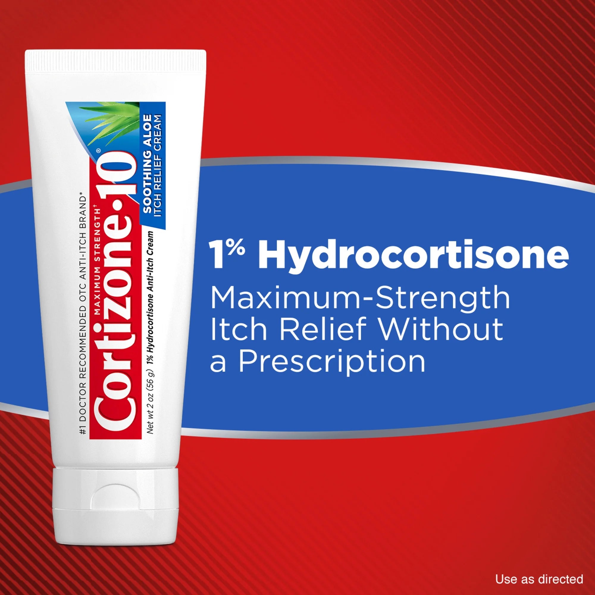 Cortizone-10 Maximum Strength Soothing Aloe Itch Relief Cream, 1% Hydrocortisone, Fast-Acting, Anti-Itch Cream for Bug Bites, Rash, Eczema, Psoriasis, Poison Ivy, Oak, Sumac & More, 2 Oz