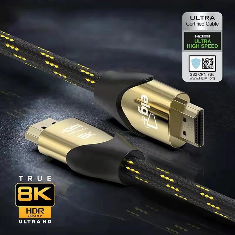 8K HDMI Cable 2.1 | 48Gbps, 6.6FT | Ultra High Speed, Earc, Ethernet, VRR, Gold