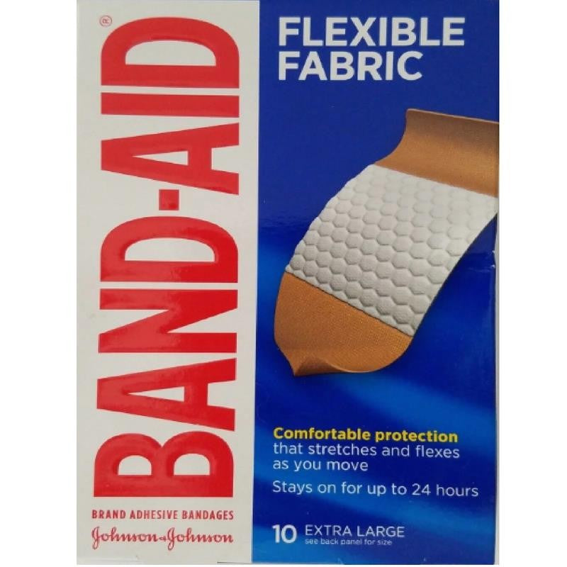 Brand Adhesive Bandages Flexible Fabric Memory-Weave XL 10Ct