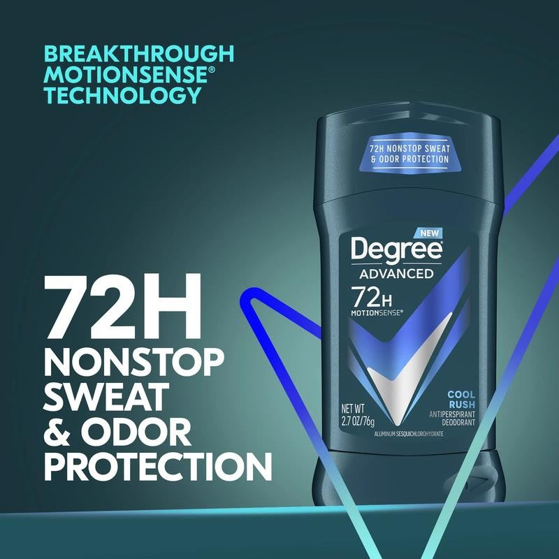 Advanced Long Lasting Antiperspirant Deodorant Stick Twin Pack, Cool Rush, 2.7 O