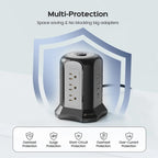 13 Outlets Power Strip Tower, USB C Surge Protector Charging Station, 4 USB Port