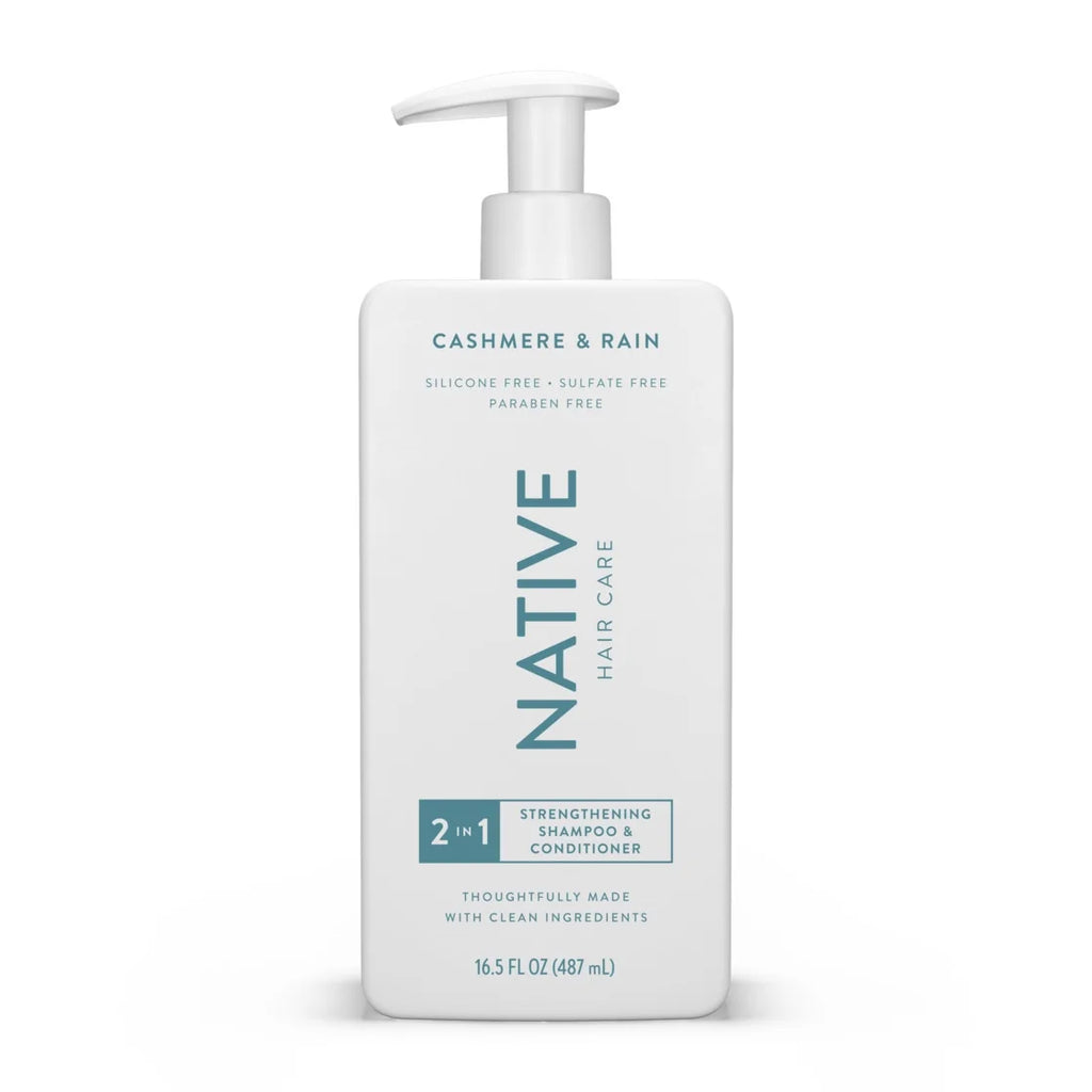 Native 2N1 Shampoo and Conditioner, Cashmere and Rain, Sulfate Free, 16.5 Fl Oz