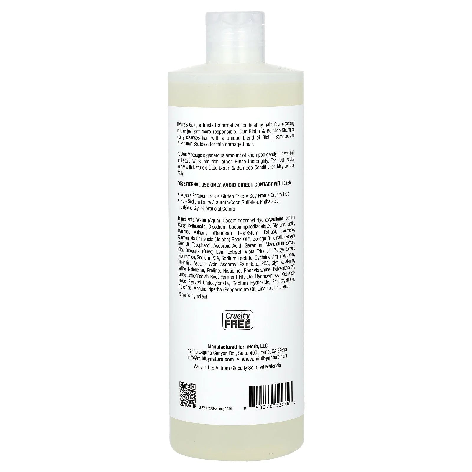 (Nature'S Gate), Biotin & Bamboo Shampoo for Thin Hair, 16 Fl Oz (473 Ml)