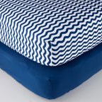 Parent'S Choice Cotton Fitted Crib Sheets, 2 Count, Navy Chevron