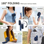 Frsara Portable Handheld Mini Fan, Neck Fan, 4000Mah Desk Fan, 180° Adjustable,