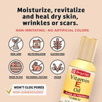 De La Cruz Vitamin E Oil, with Safflower for Skin, Hair, Face and Body, 15,000 IU, 2.2 FL Oz