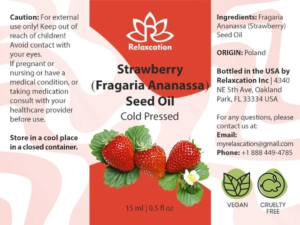 100% Pure Strawberry Seed Oil – Cold Pressed, Natural Moisturizer for Skin, Hair