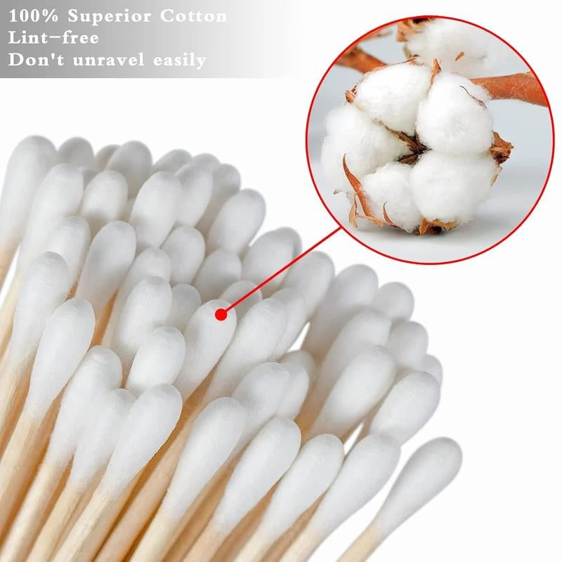 Extra-Long Ultra-Soft Cotton Swabs, 1000 Count Bulk Pack
