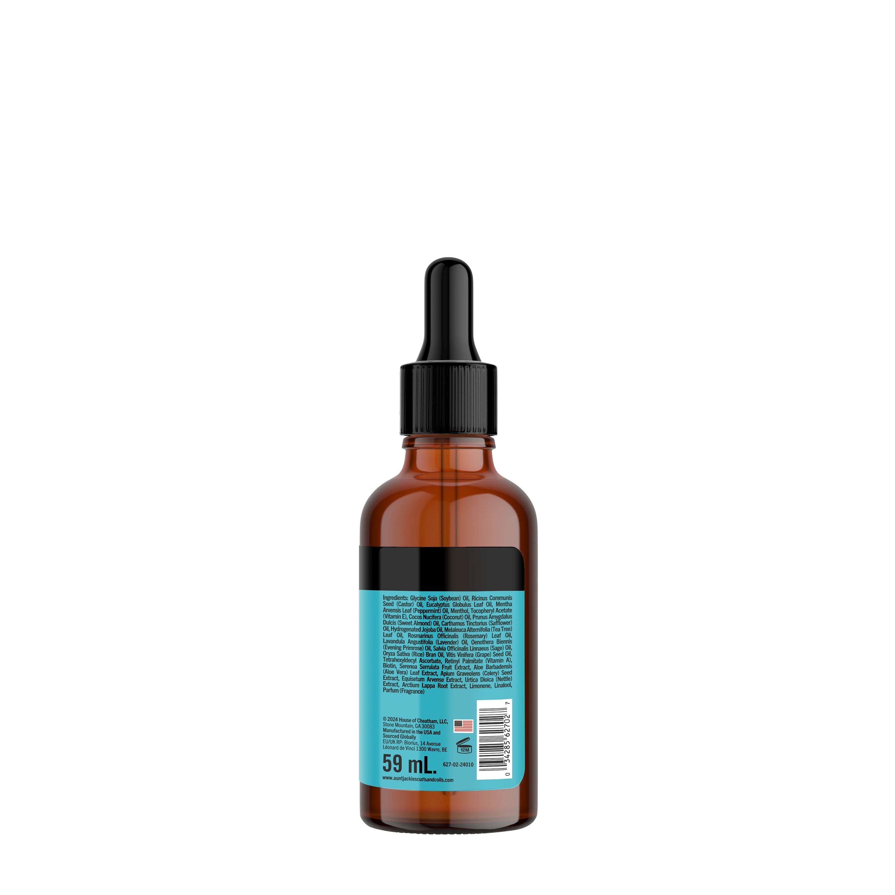 Aunt Jackie'S Curls & Coils Elixir Essentials Biotin, Rosemary & Mint Hair and Scalp Oil, 2 Fl Oz ., All Hair Types