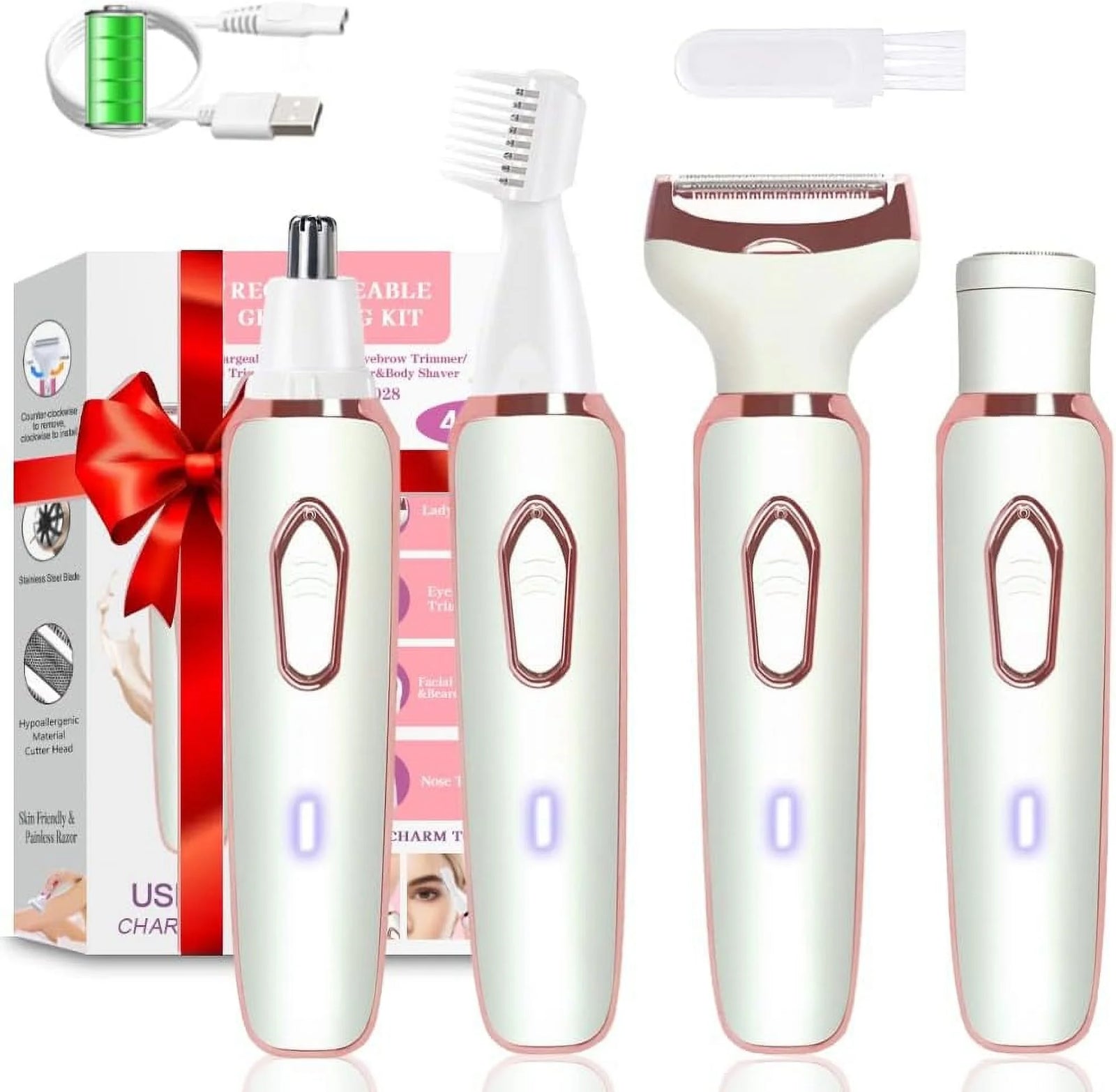 Electric Razor for Women Electric Shaver, Trimmer for Women 4 in 1 Hair Trimmer,