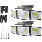 2 Pack Solar Lights Outdoor,156Led 2500LM Solar Flood Lights Waterproof,Mot