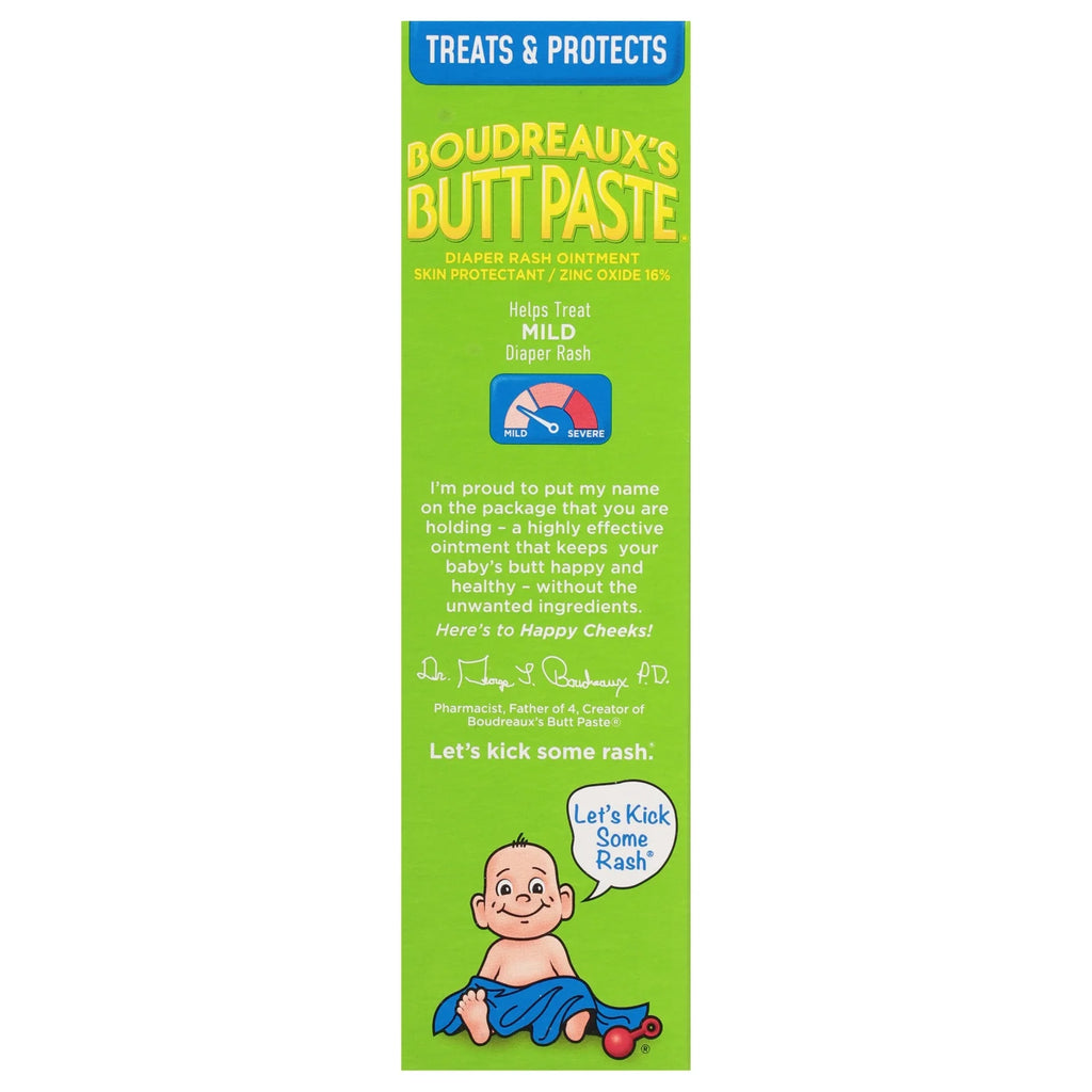 Boudreaux'S Butt Paste with Natural* Aloe Diaper Rash Cream, Ointment for Infant, 4 Oz Tube