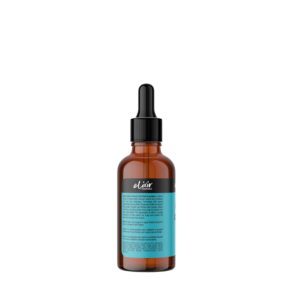 Aunt Jackie'S Curls & Coils Elixir Essentials Biotin, Rosemary & Mint Hair and Scalp Oil, 2 Fl Oz ., All Hair Types