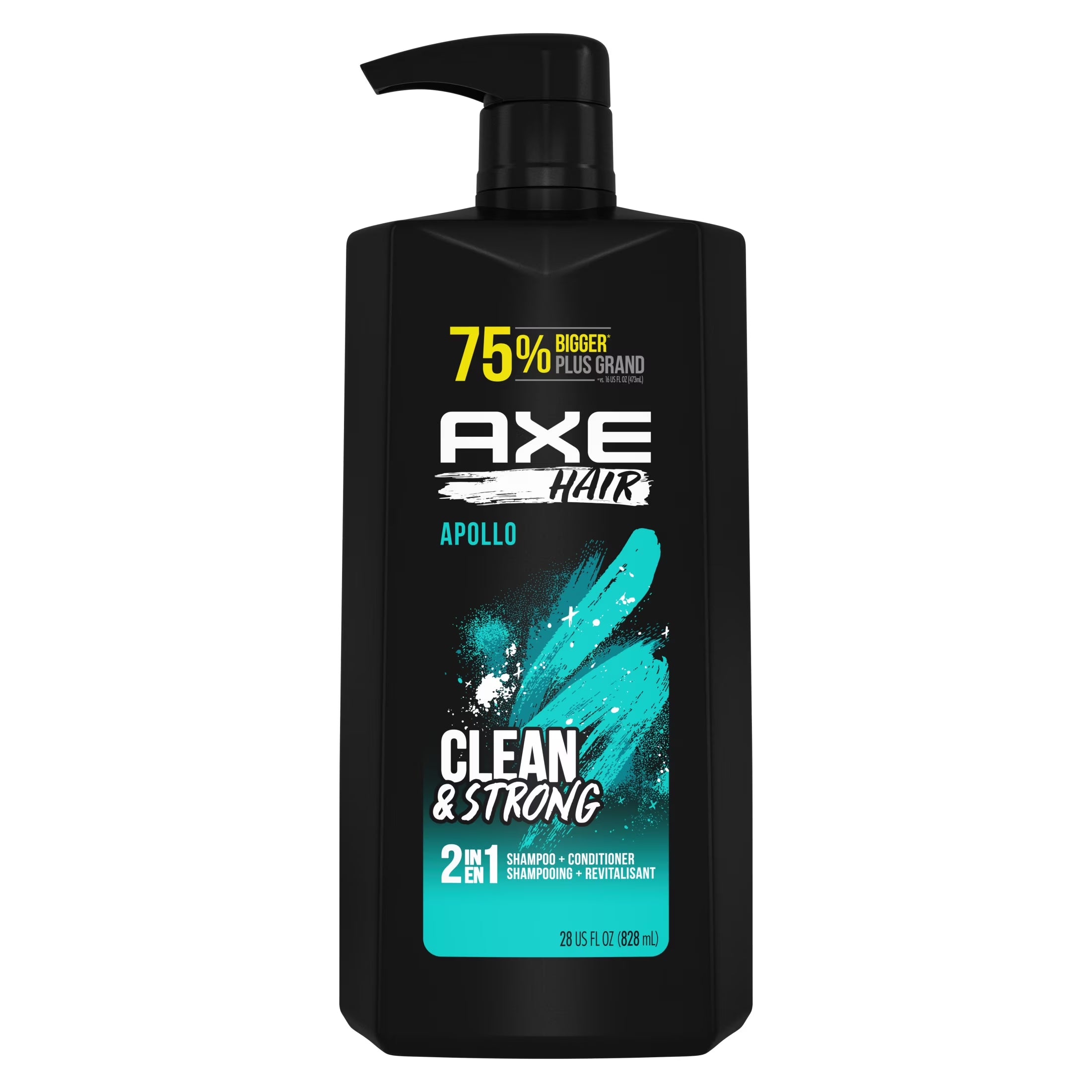 Axe Apollo Moisturizing 2-In-1 Shampoo and Conditioner, Sage and Cedarwood, 28 Fl Oz