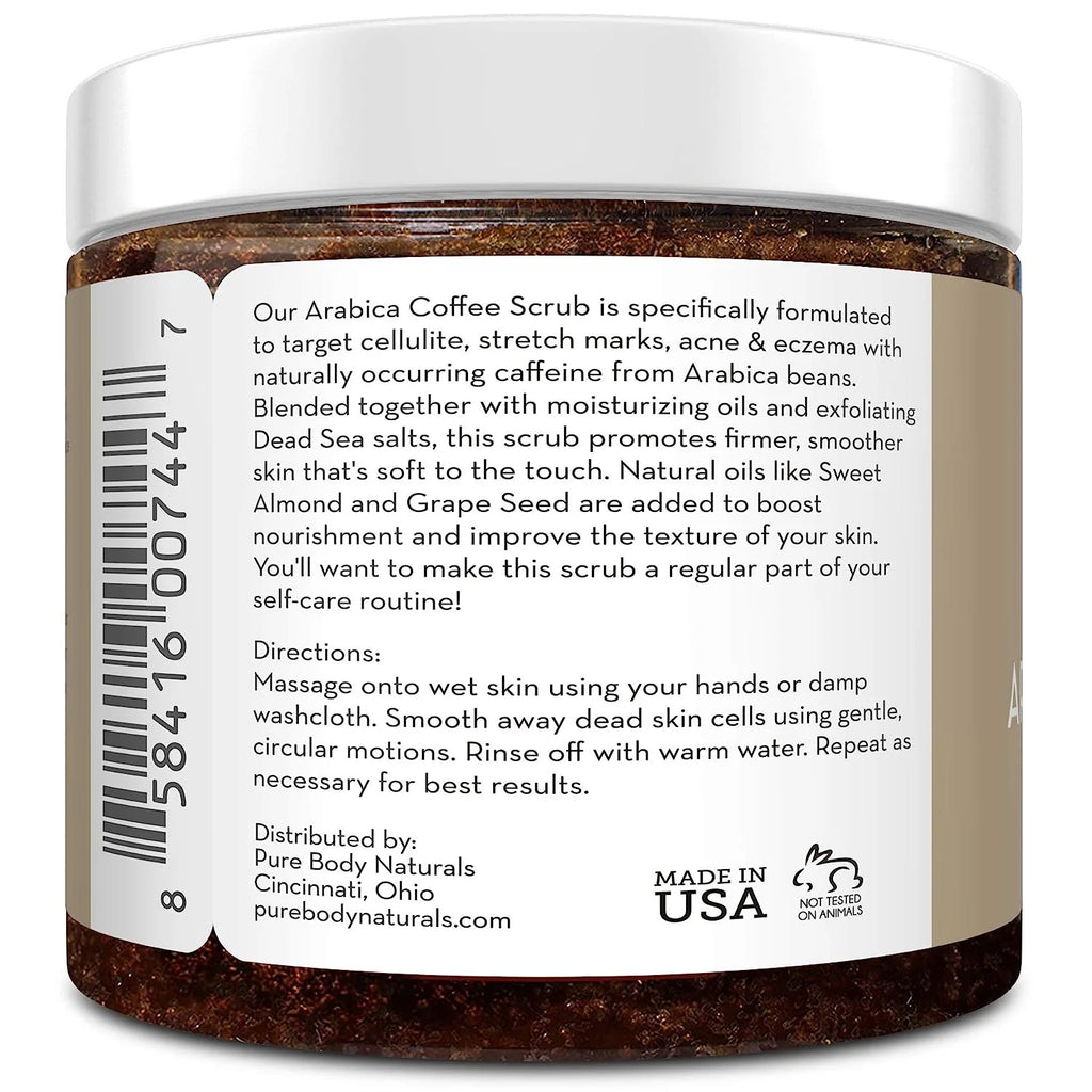 Arabica Coffee Body Scrub Exfoliator for Cellulite and Stretch Marks - by , 12 Oz