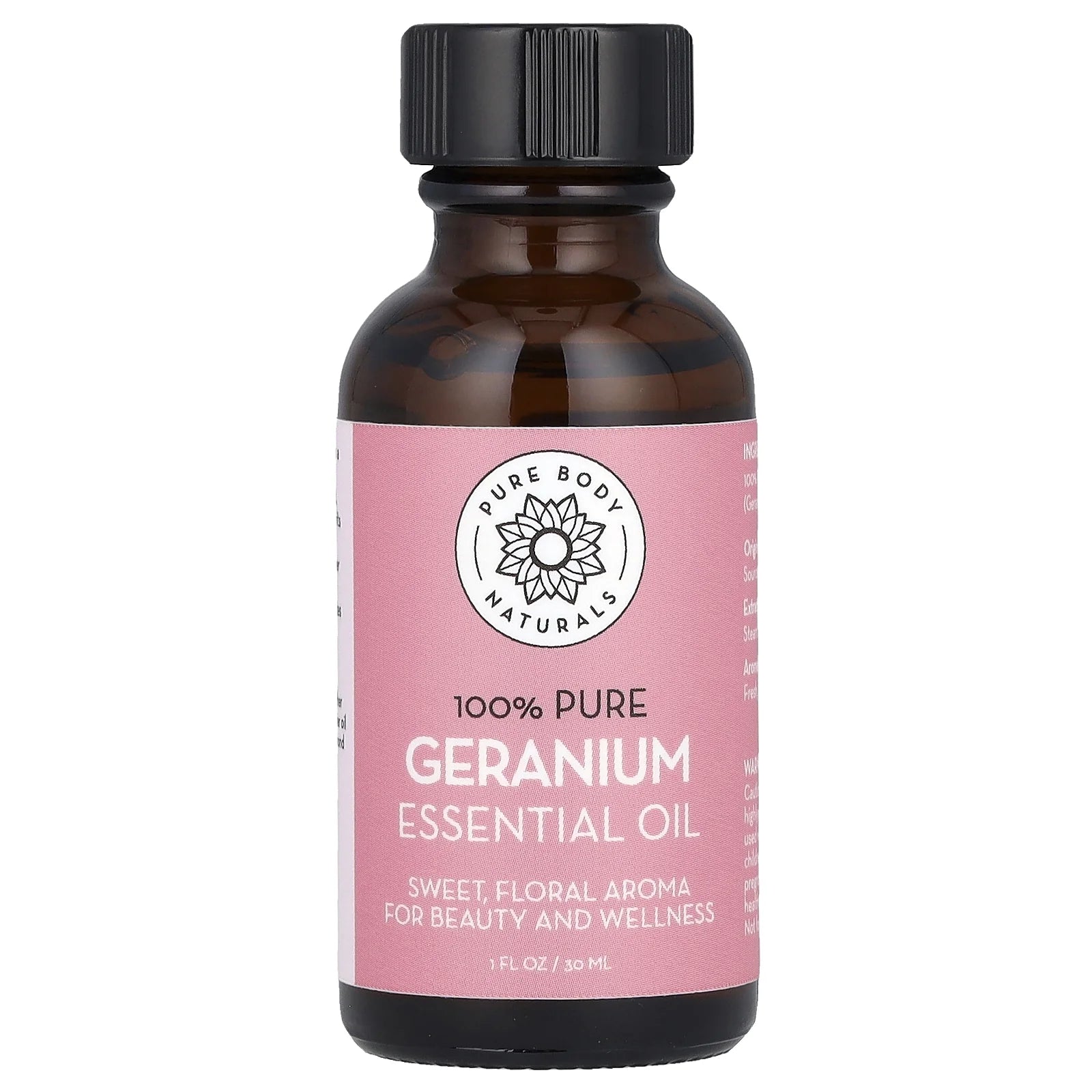 100% Pure Essential Oil, Geranium, 1 Fl Oz (30 Ml)