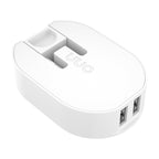 Onn 24W Dual USB-A Port Wall Charger with 3Ft USB-C to USB Cable, Foldable Plug, White - Compatible with Iphone 17/16/15 Series, Samsung Galaxy, Google Pixel, and More