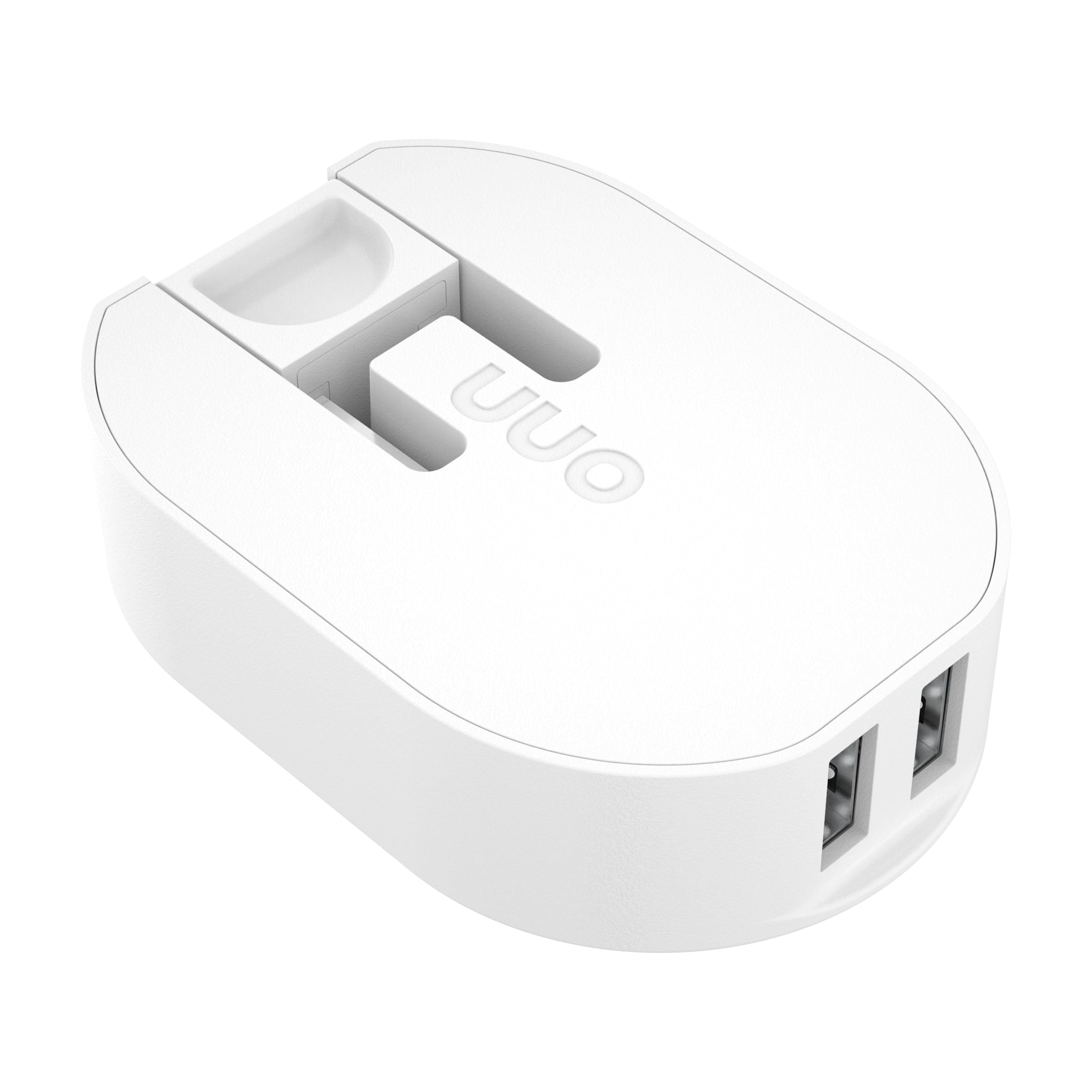 Onn 24W Dual USB-A Port Wall Charger with 3Ft USB-C to USB Cable, Foldable Plug, White - Compatible with Iphone 17/16/15 Series, Samsung Galaxy, Google Pixel, and More