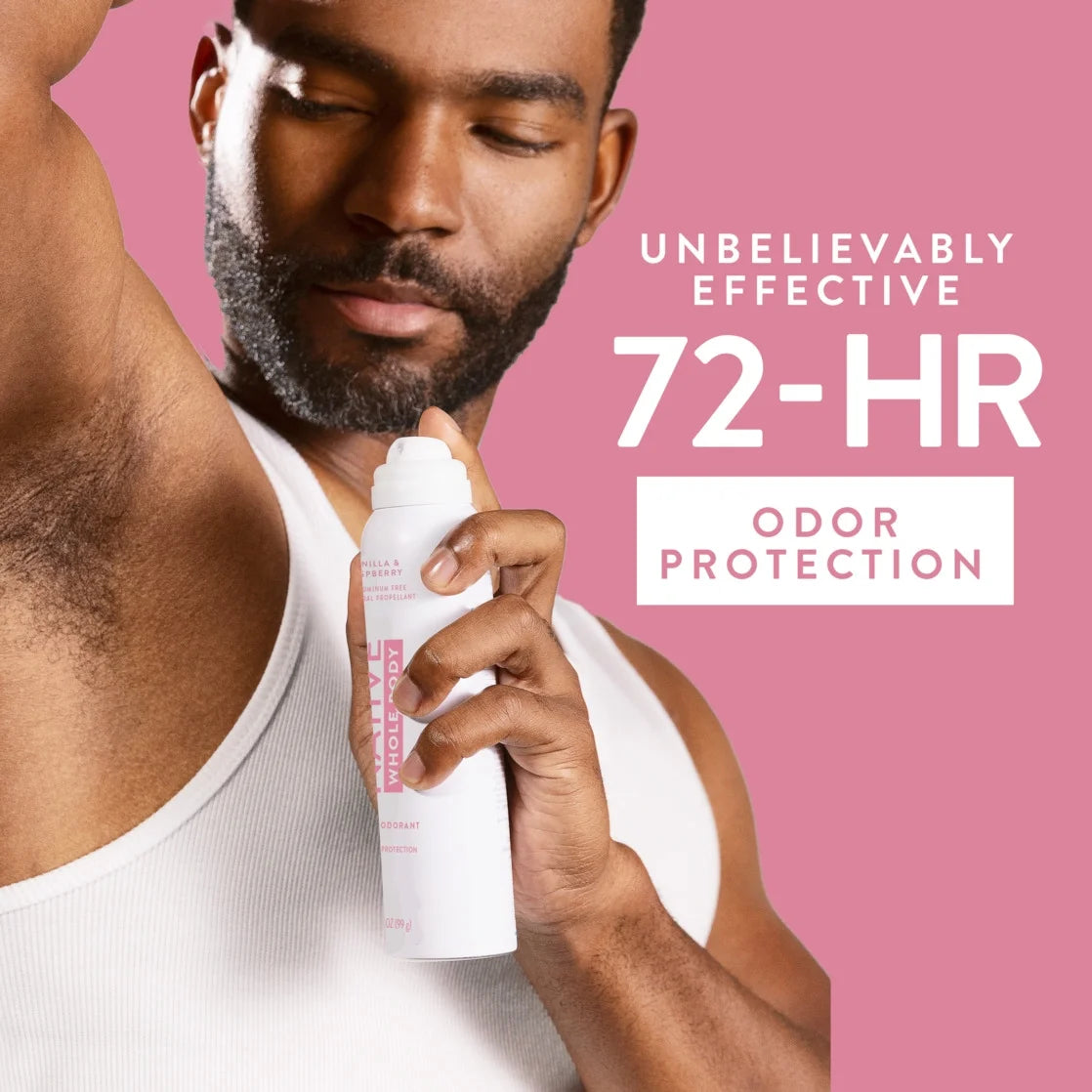 Native Vanilla & Raspberry Whole Body Deodorant Spray 3.5Oz