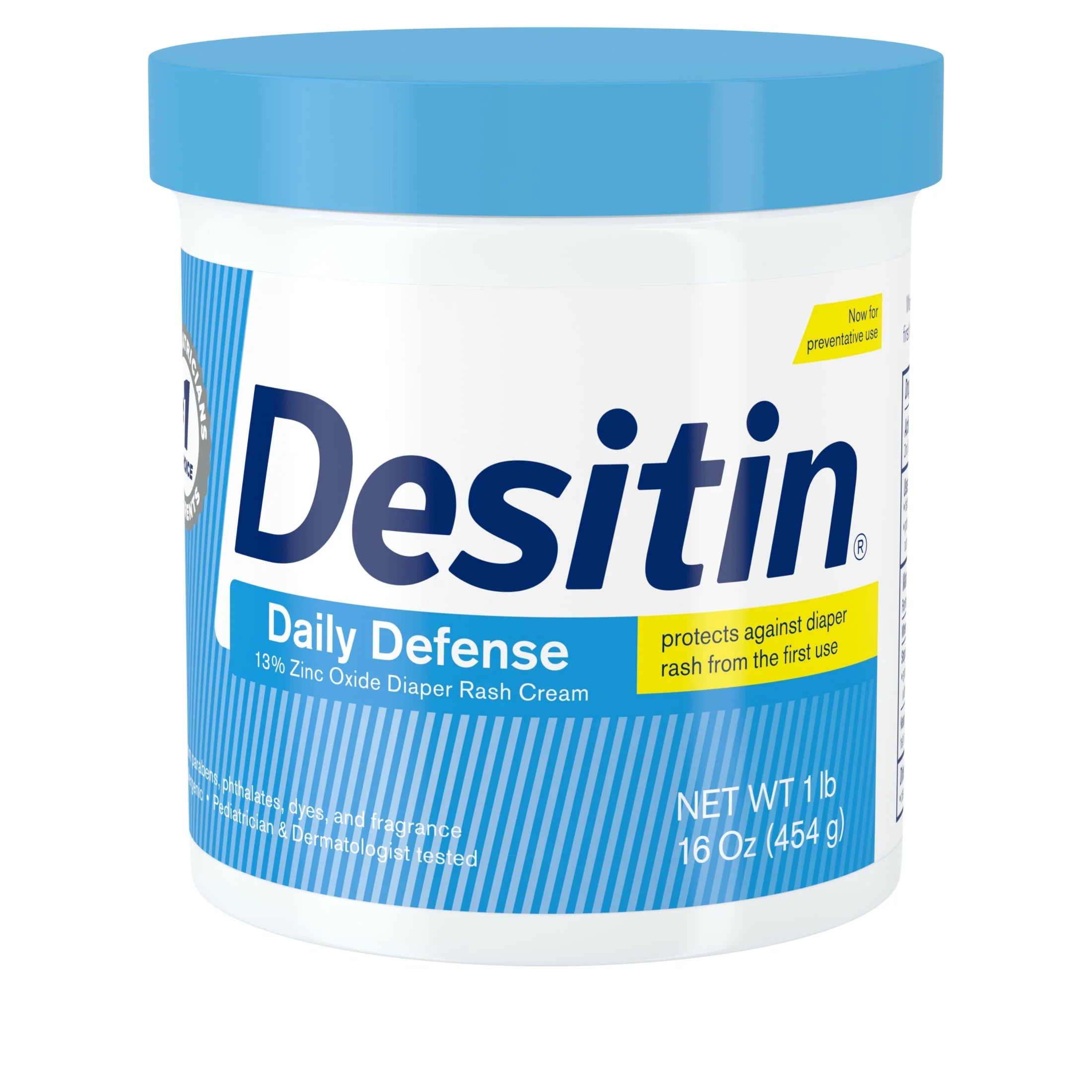 Desitin Daily Defense Baby Diaper Rash Cream, Butt Paste with 13% Zinc Oxide, 16 Oz