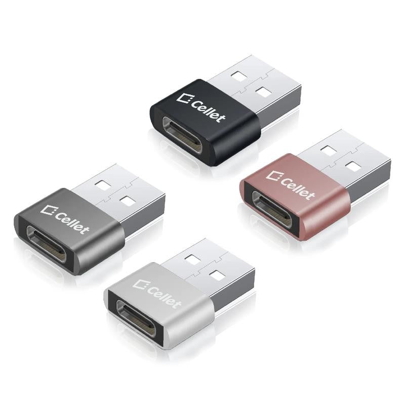 4-Pack USB-C Female to USB-A Male Adapter, Type-C to a Data Sync and Charger Cab