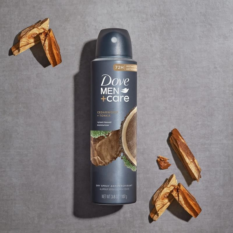Dry Spray Antiperspirant Deodorant for Men Cedarwood + Tonka, 3.8 Oz